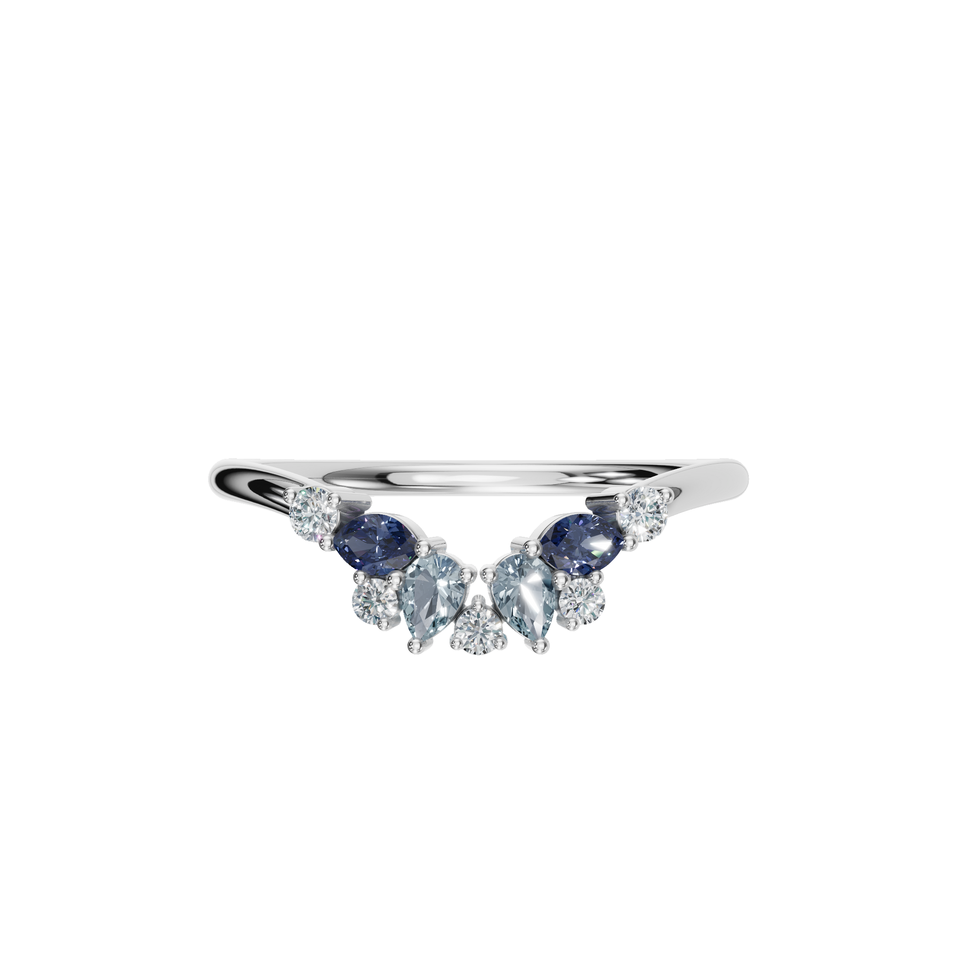 MULTI-SHAPE COLORED DIAMOND WEDDING BAND - M&D Signature Jewels