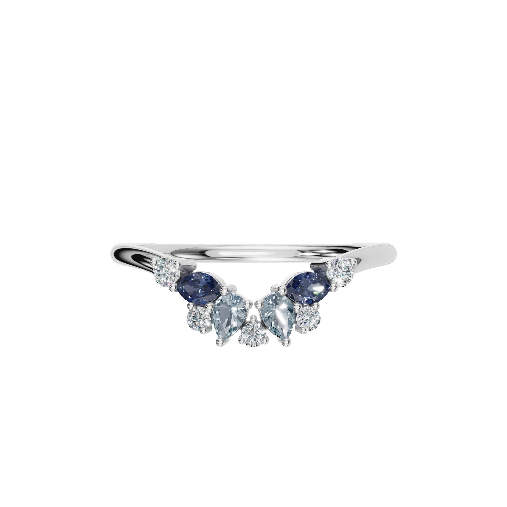 MULTI-SHAPE COLORED DIAMOND WEDDING BAND