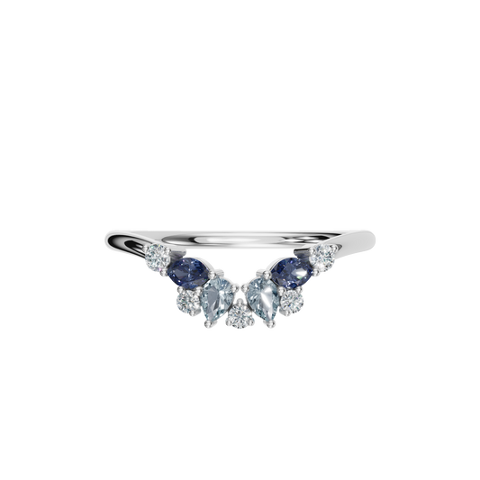 MULTI-SHAPE COLORED DIAMOND WEDDING BAND
