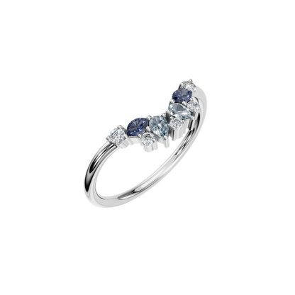MULTI-SHAPE COLORED DIAMOND WEDDING BAND - M&D Signature Jewels