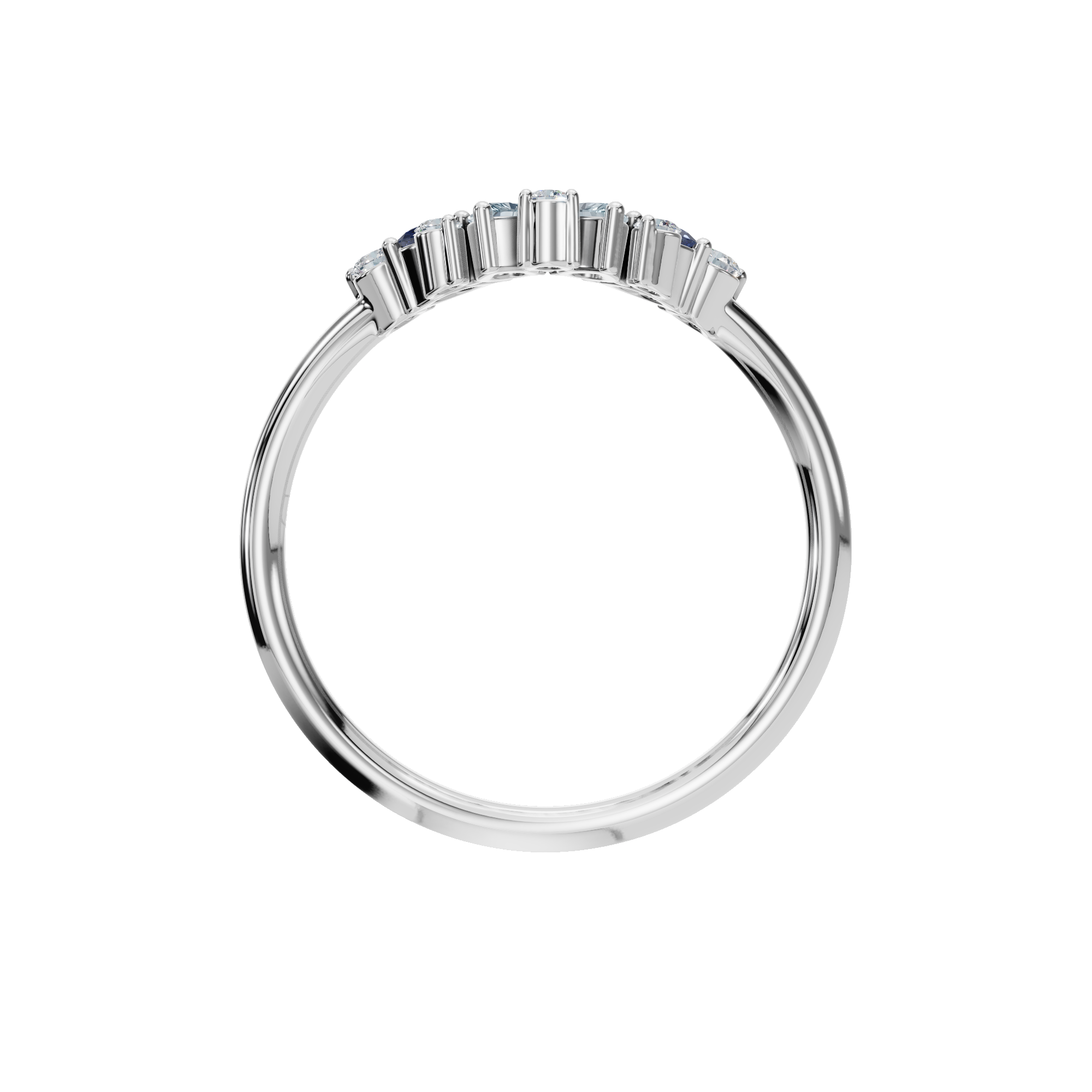 MULTI-SHAPE COLORED DIAMOND WEDDING BAND