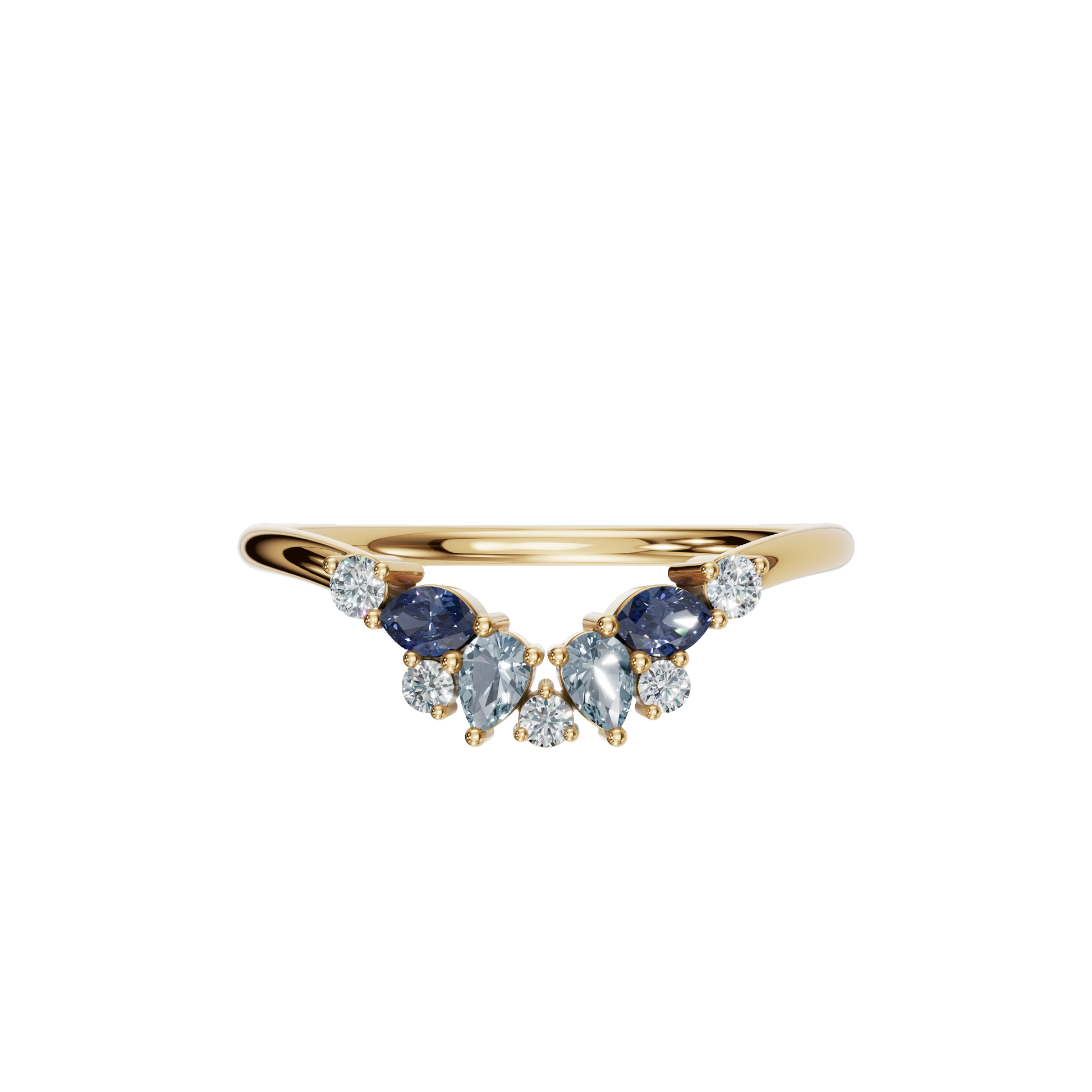 MULTI-SHAPE COLORED DIAMOND WEDDING BAND - M&D Signature Jewels