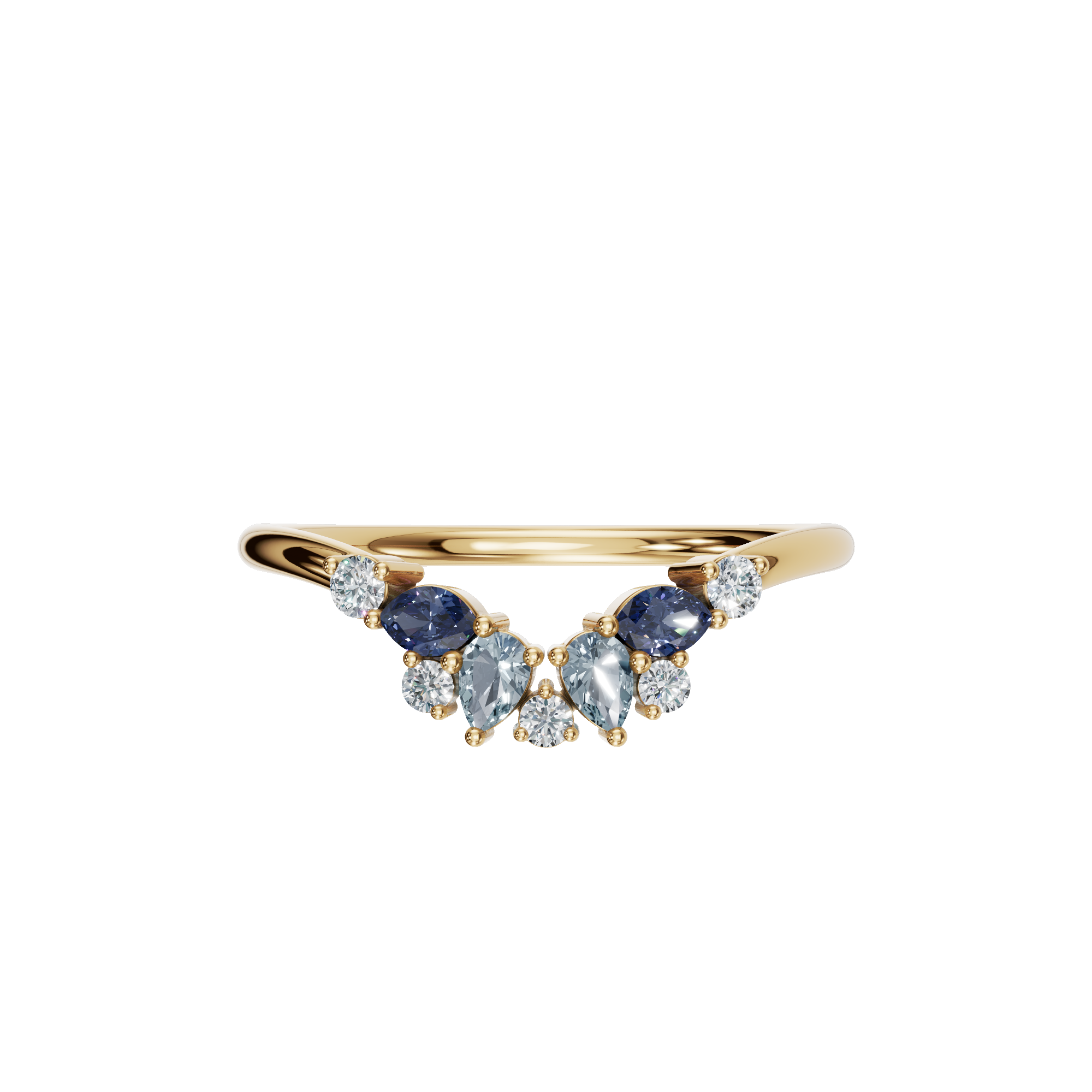 MULTI-SHAPE COLORED DIAMOND WEDDING BAND