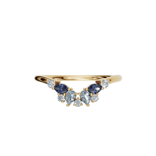 MULTI-SHAPE COLORED DIAMOND WEDDING BAND - M&D Signature Jewels