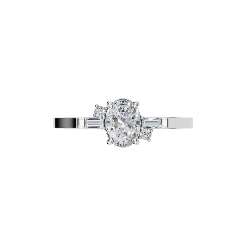 OVAL BAGUETTE THREE STONE RING