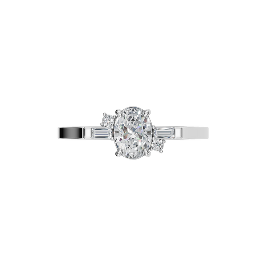 OVAL BAGUETTE THREE STONE RING