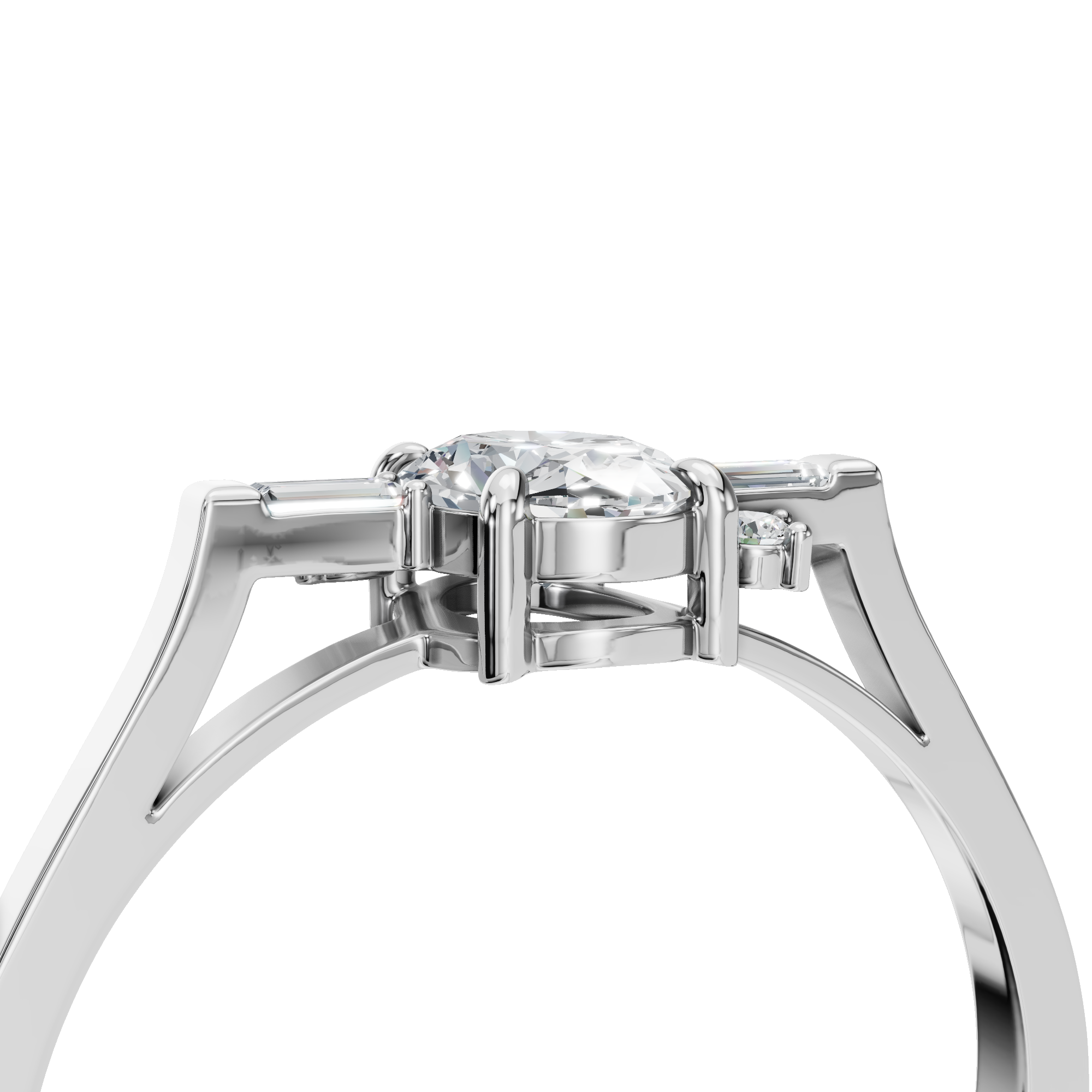 OVAL BAGUETTE THREE STONE RING