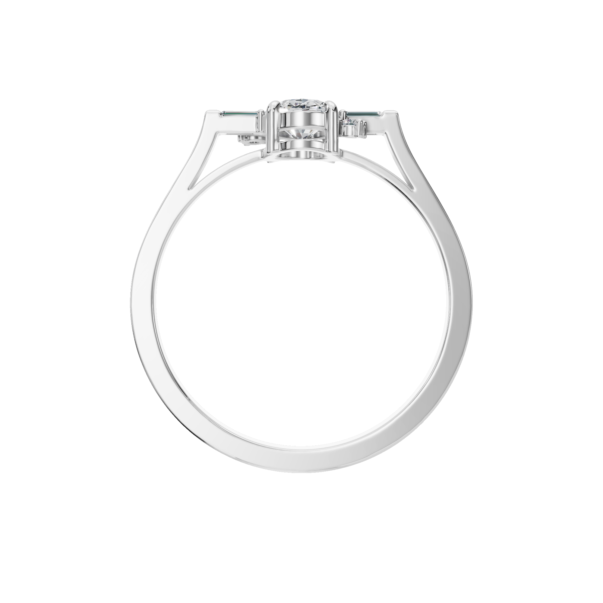 OVAL BAGUETTE THREE STONE RING