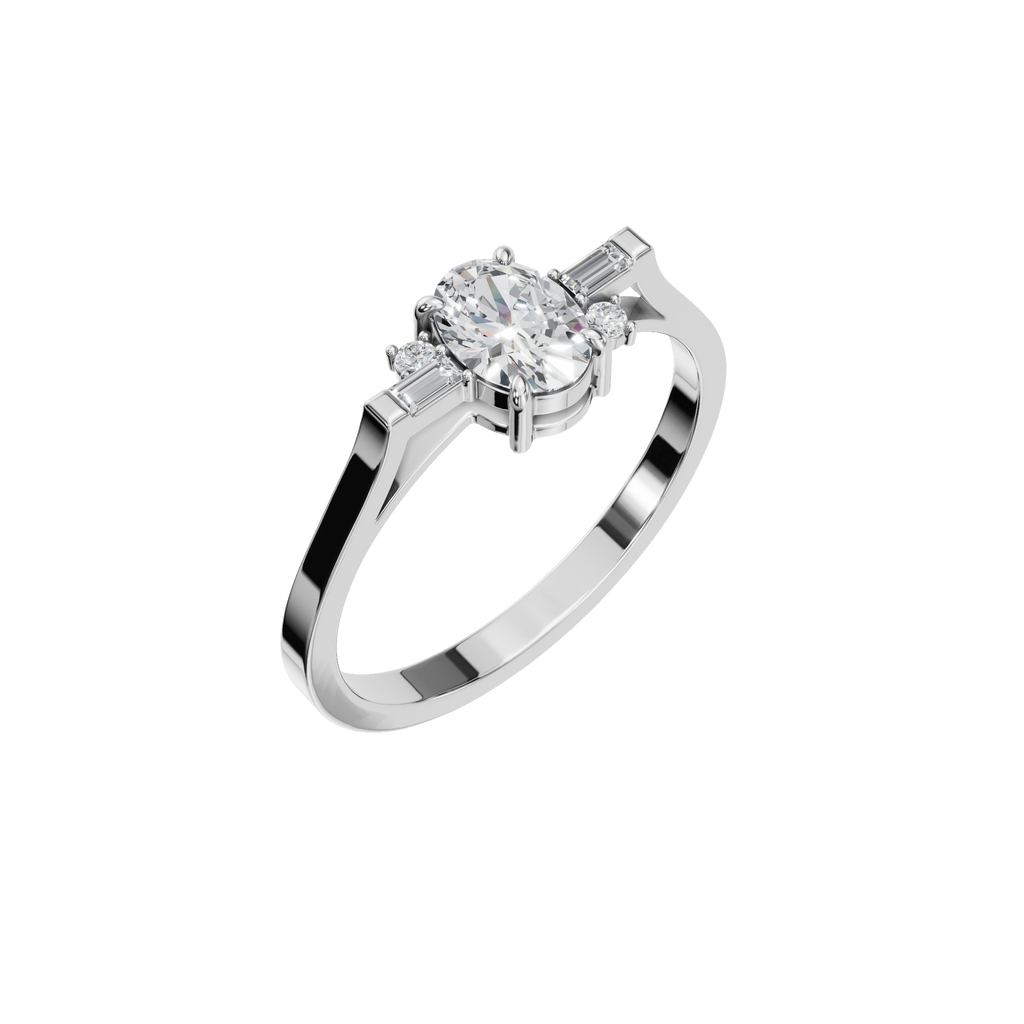OVAL BAGUETTE THREE STONE RING