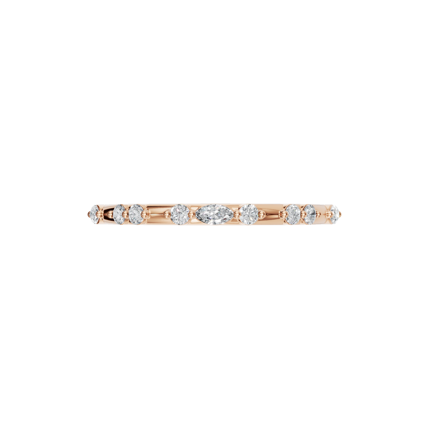 ROUND MARQUISE WEDDING BAND - M&D Signature Jewels