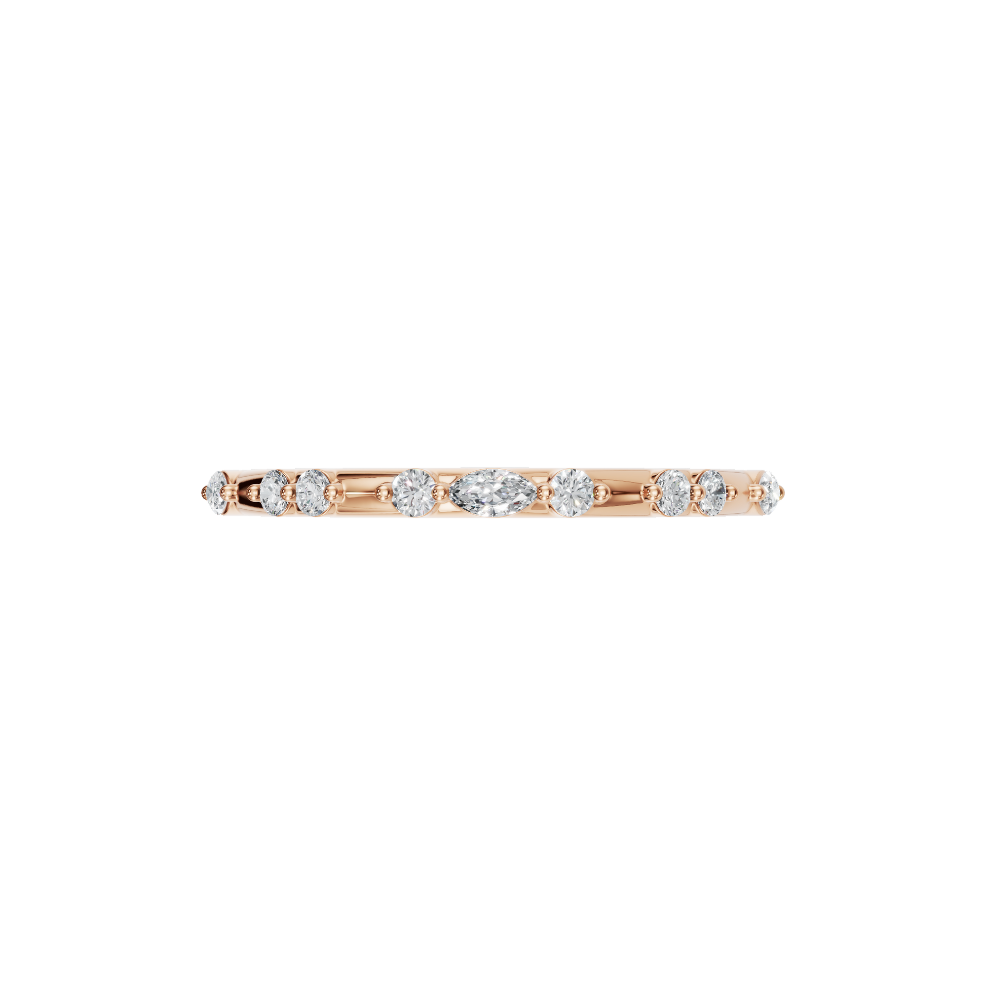 ROUND MARQUISE WEDDING BAND - M&D Signature Jewels