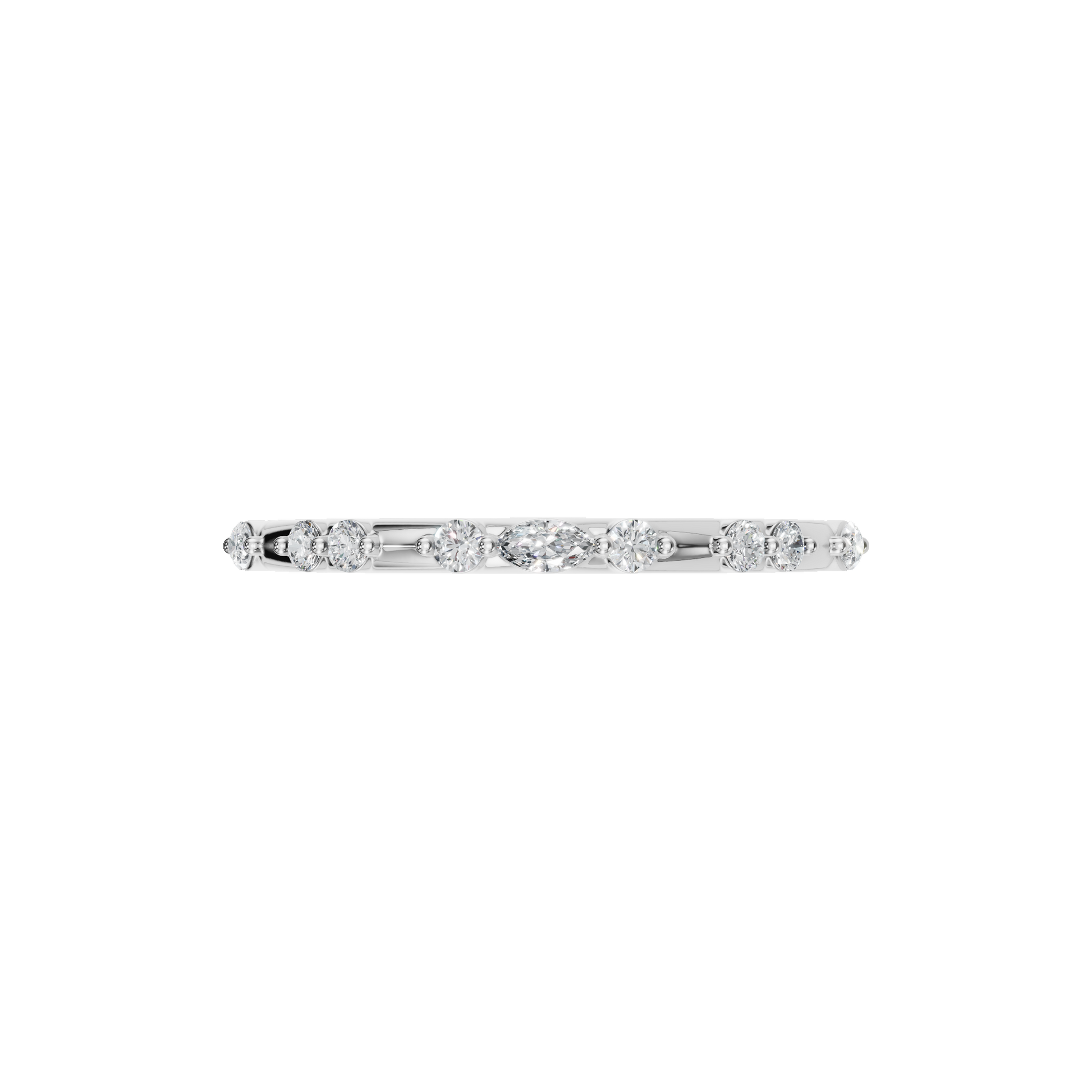 ROUND MARQUISE WEDDING BAND - M&D Signature Jewels