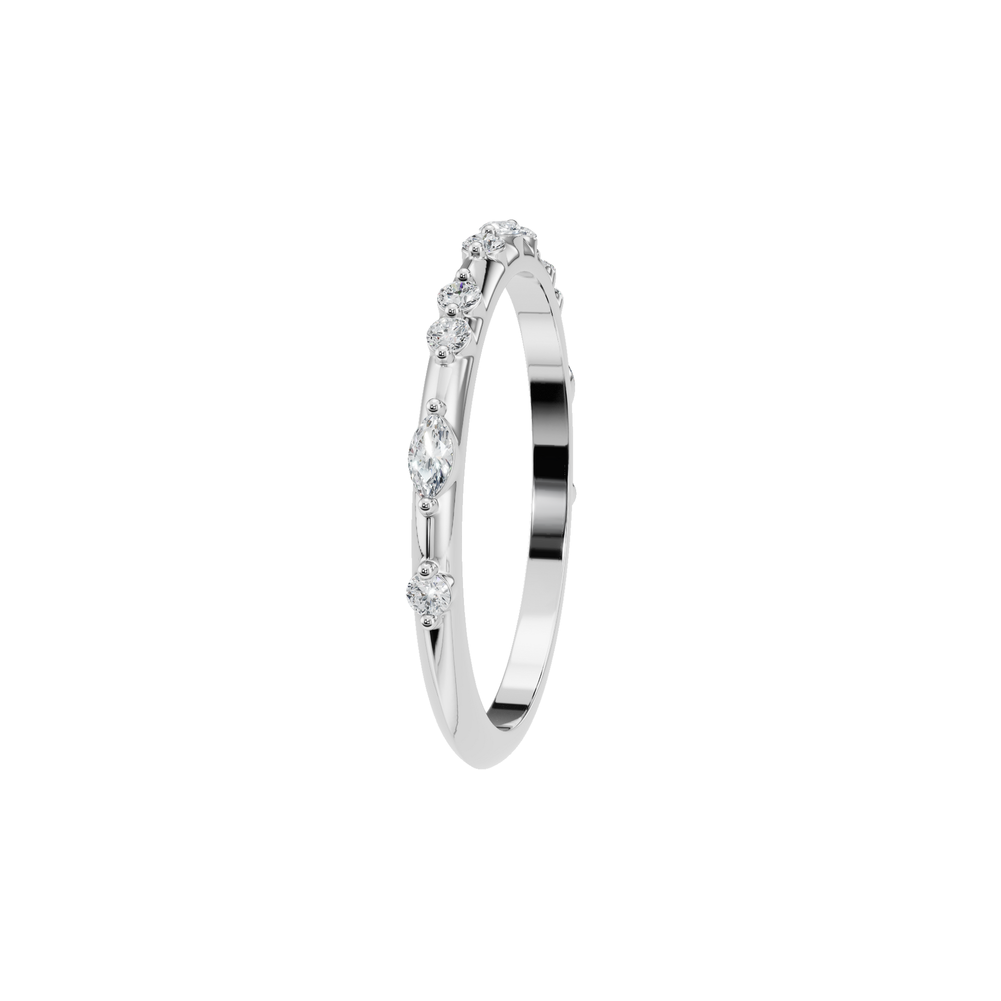 ROUND MARQUISE WEDDING BAND - M&D Signature Jewels