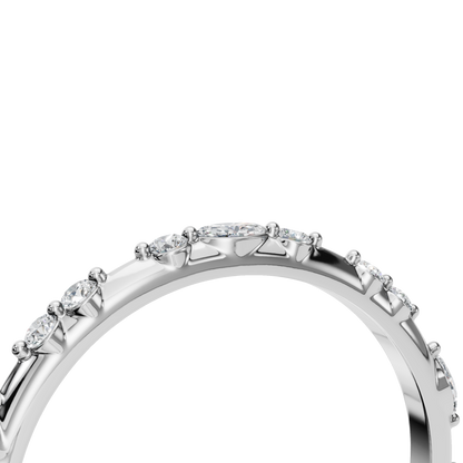 ROUND MARQUISE WEDDING BAND - M&D Signature Jewels