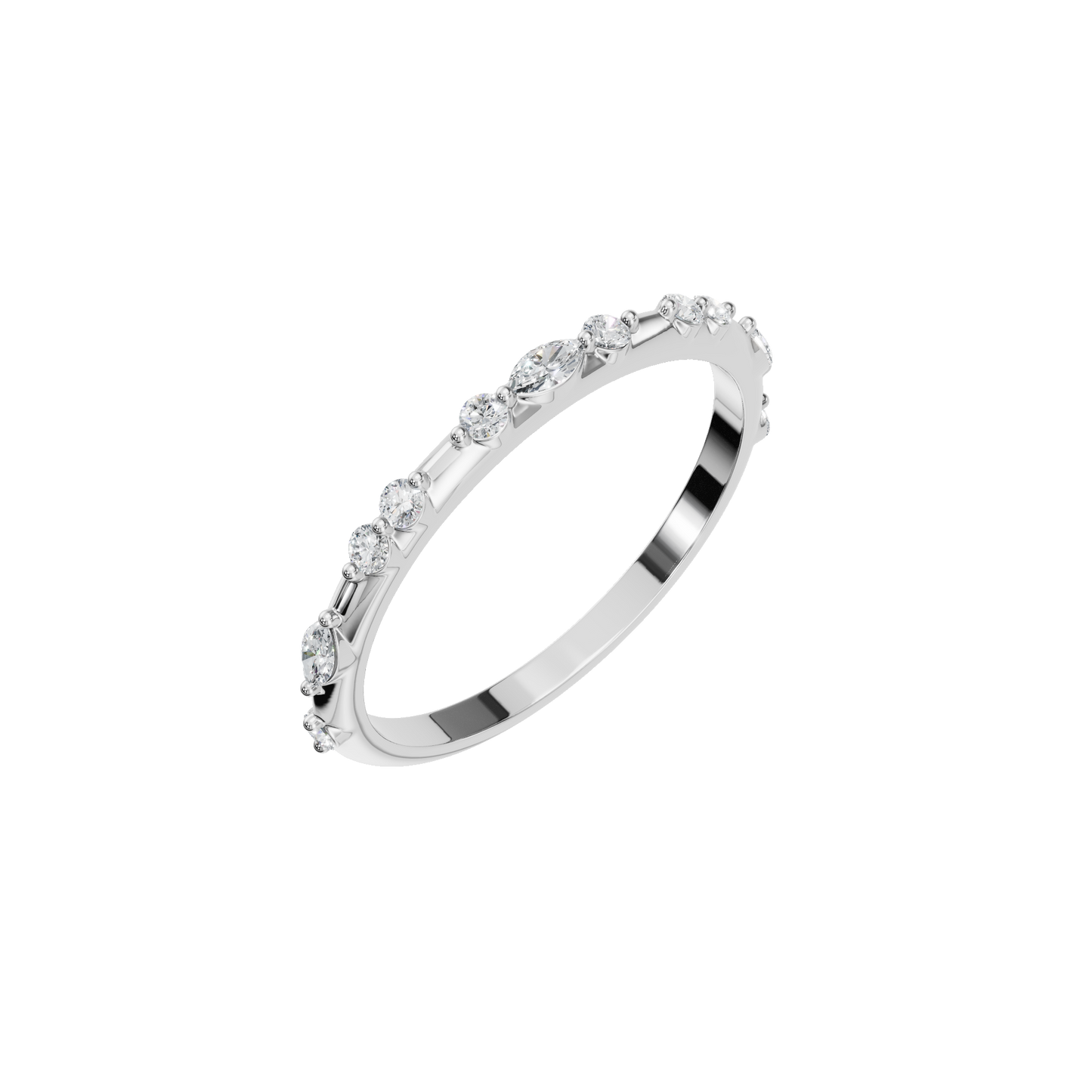 ROUND MARQUISE WEDDING BAND - M&D Signature Jewels