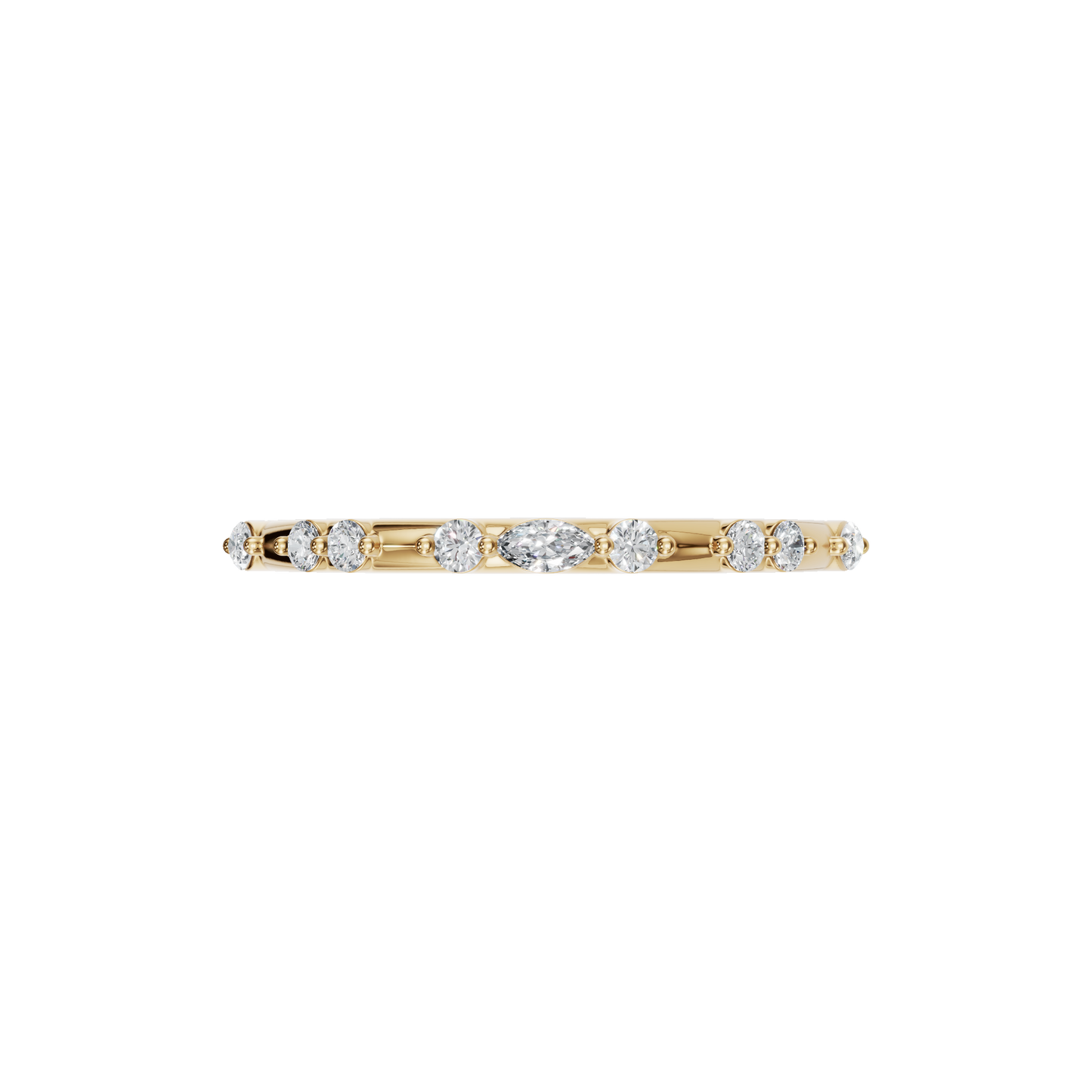 ROUND MARQUISE WEDDING BAND - M&D Signature Jewels