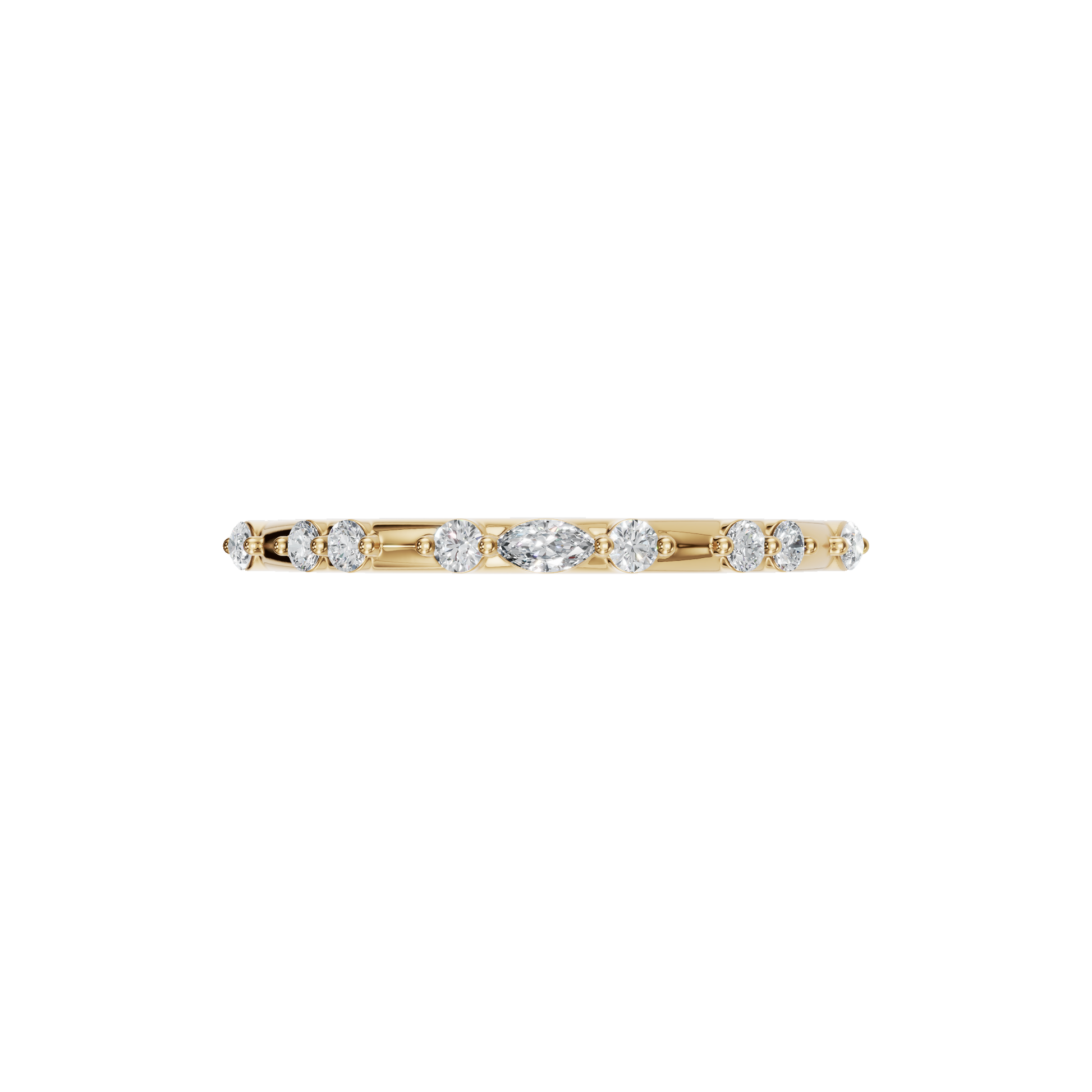 ROUND MARQUISE WEDDING BAND - M&D Signature Jewels