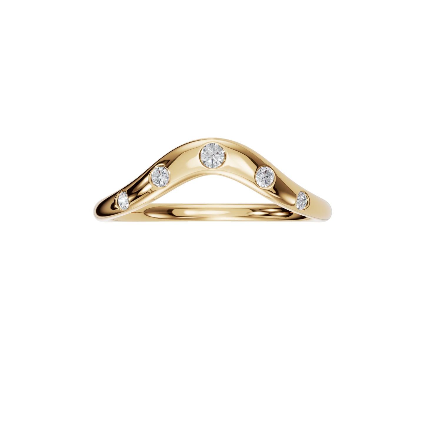 ROUND BEZEL WEDDING BAND - M&D Signature Jewels