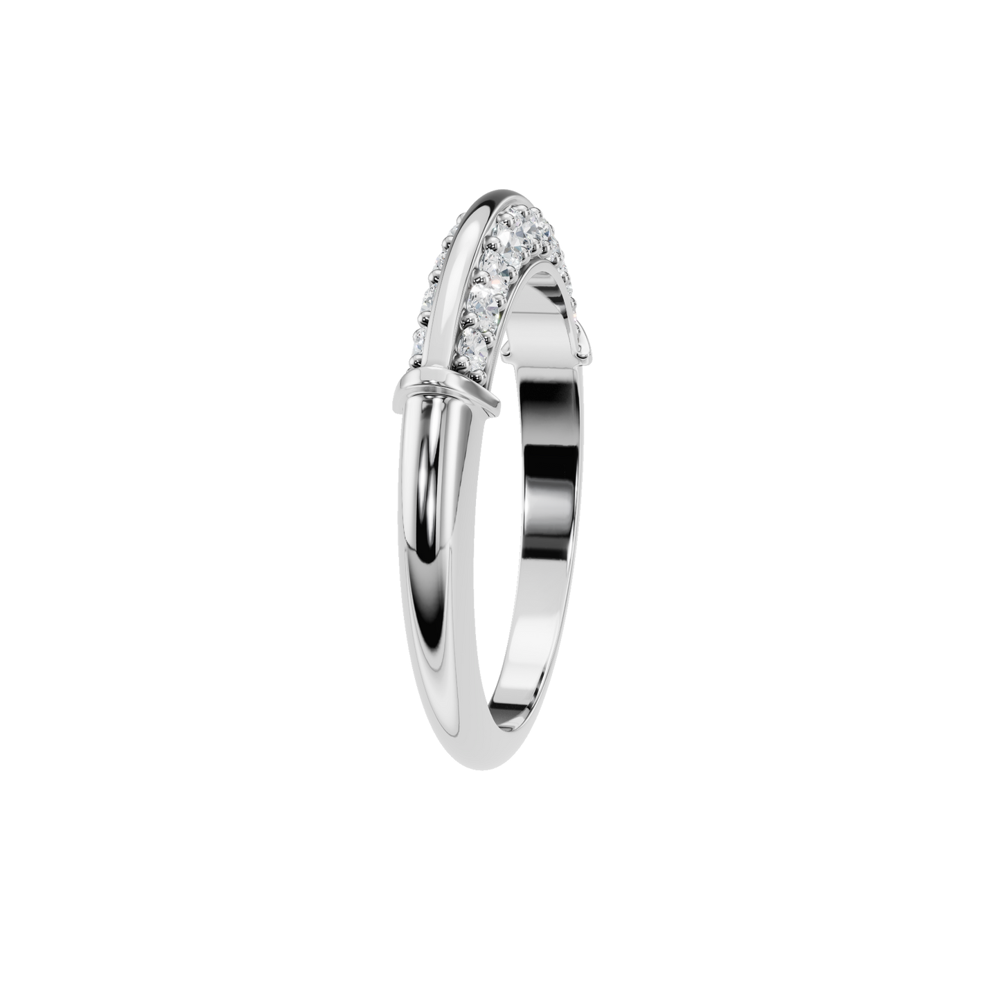 ROUND PAVE WEDDING BAND - M&D Signature Jewels