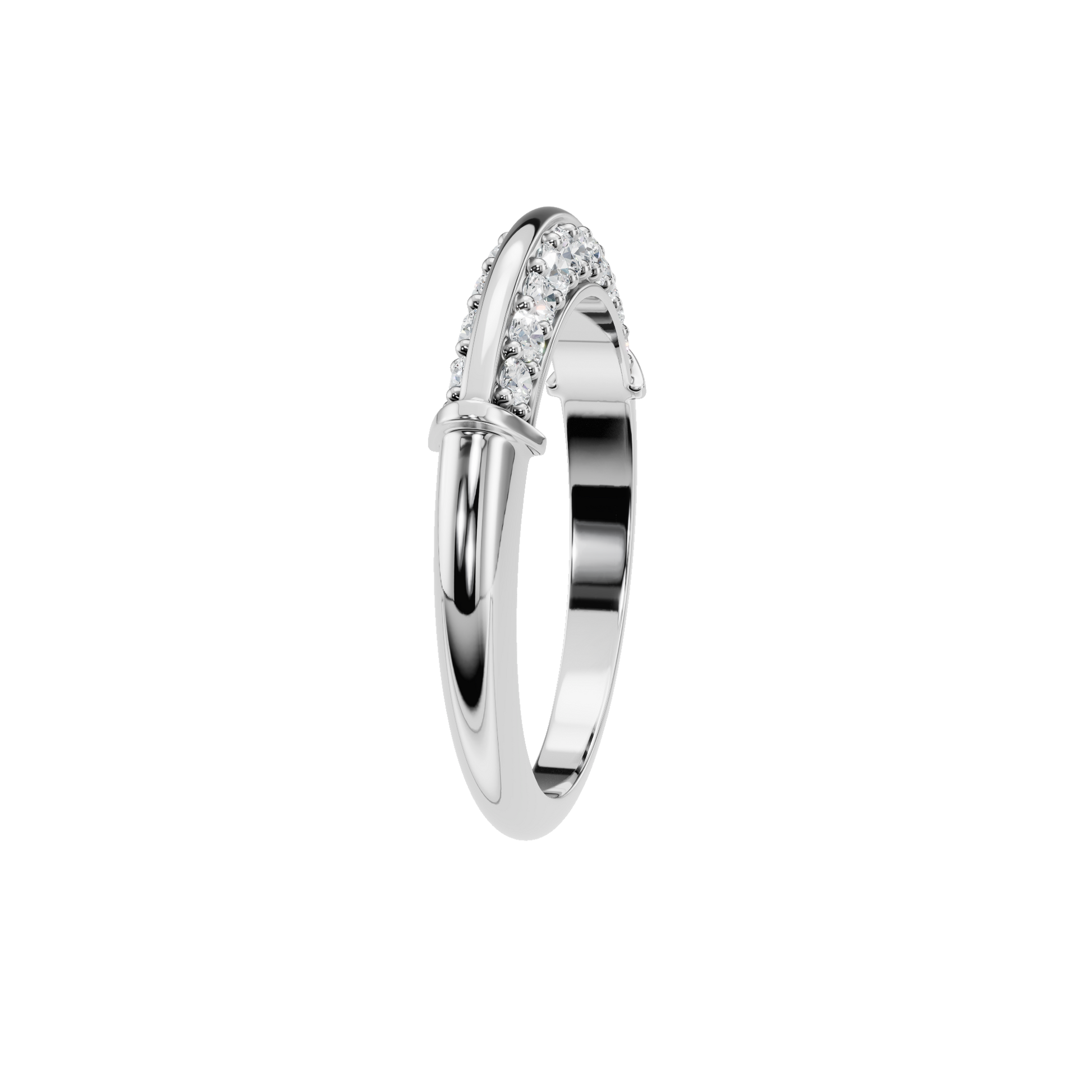 ROUND PAVE WEDDING BAND - M&D Signature Jewels