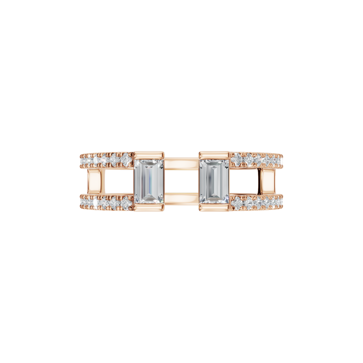 BAGUETTE PAVE STACKABLE WEDDING RING - M&D Signature Jewels