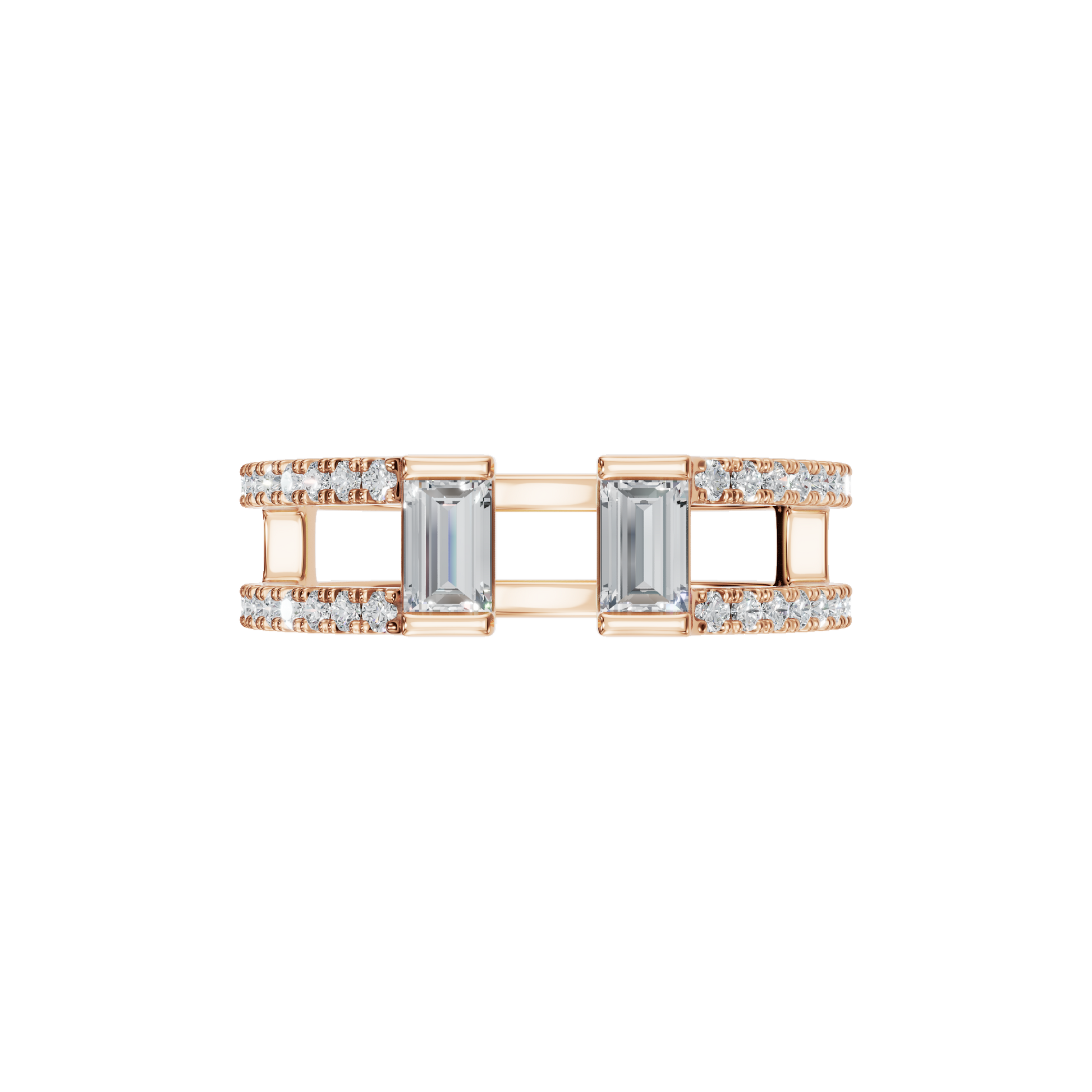 BAGUETTE PAVE STACKABLE WEDDING RING - M&D Signature Jewels