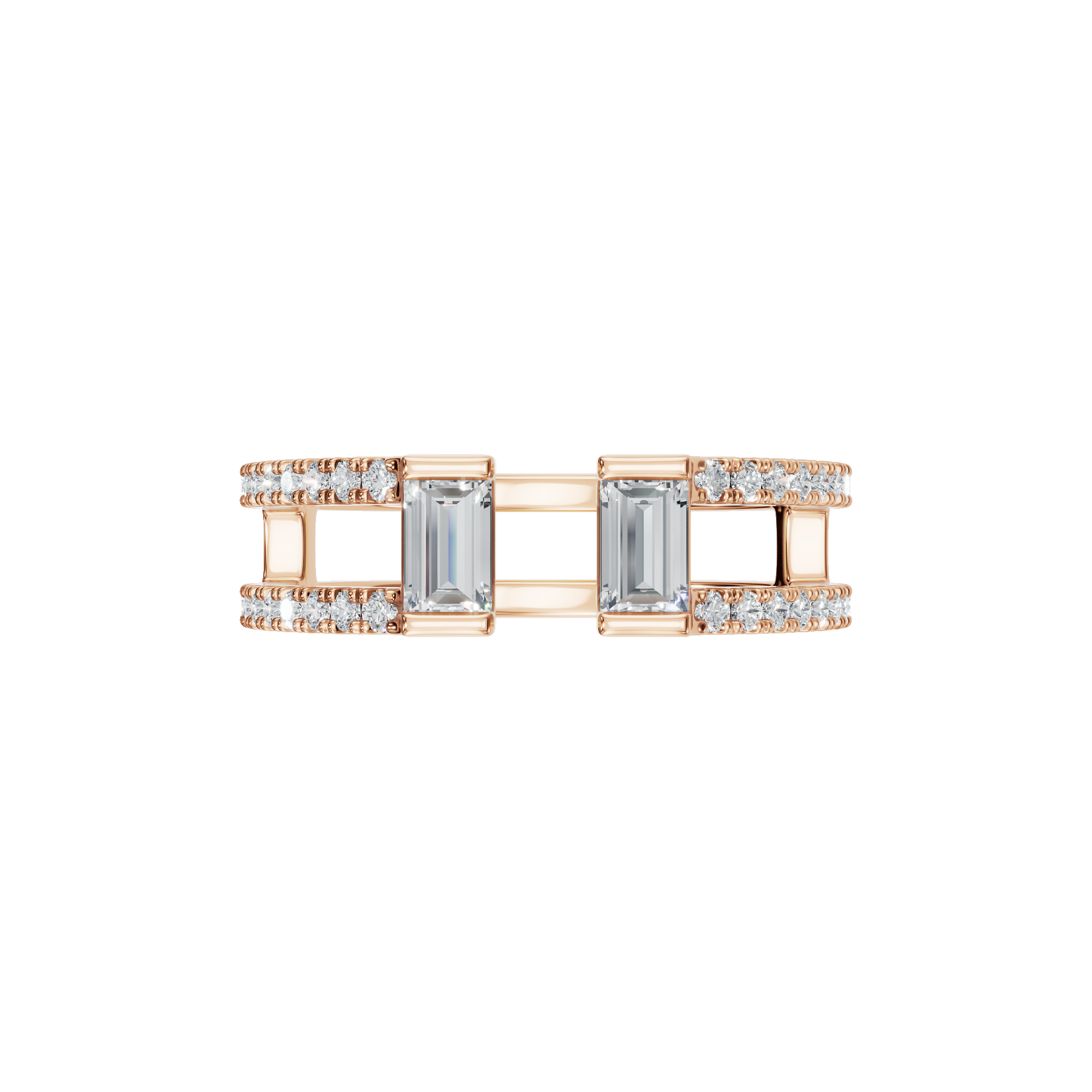 BAGUETTE PAVE STACKABLE WEDDING RING