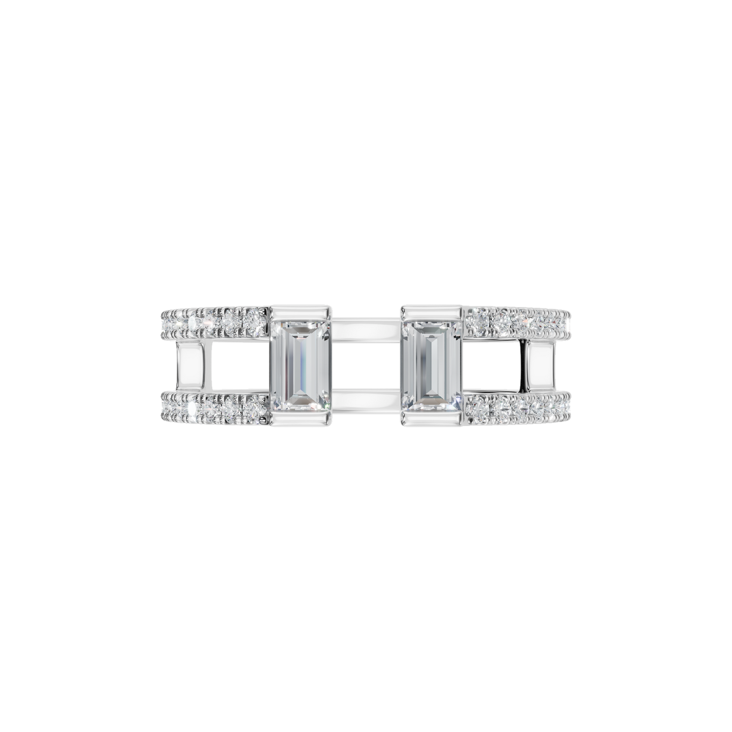 BAGUETTE PAVE STACKABLE WEDDING RING - M&D Signature Jewels