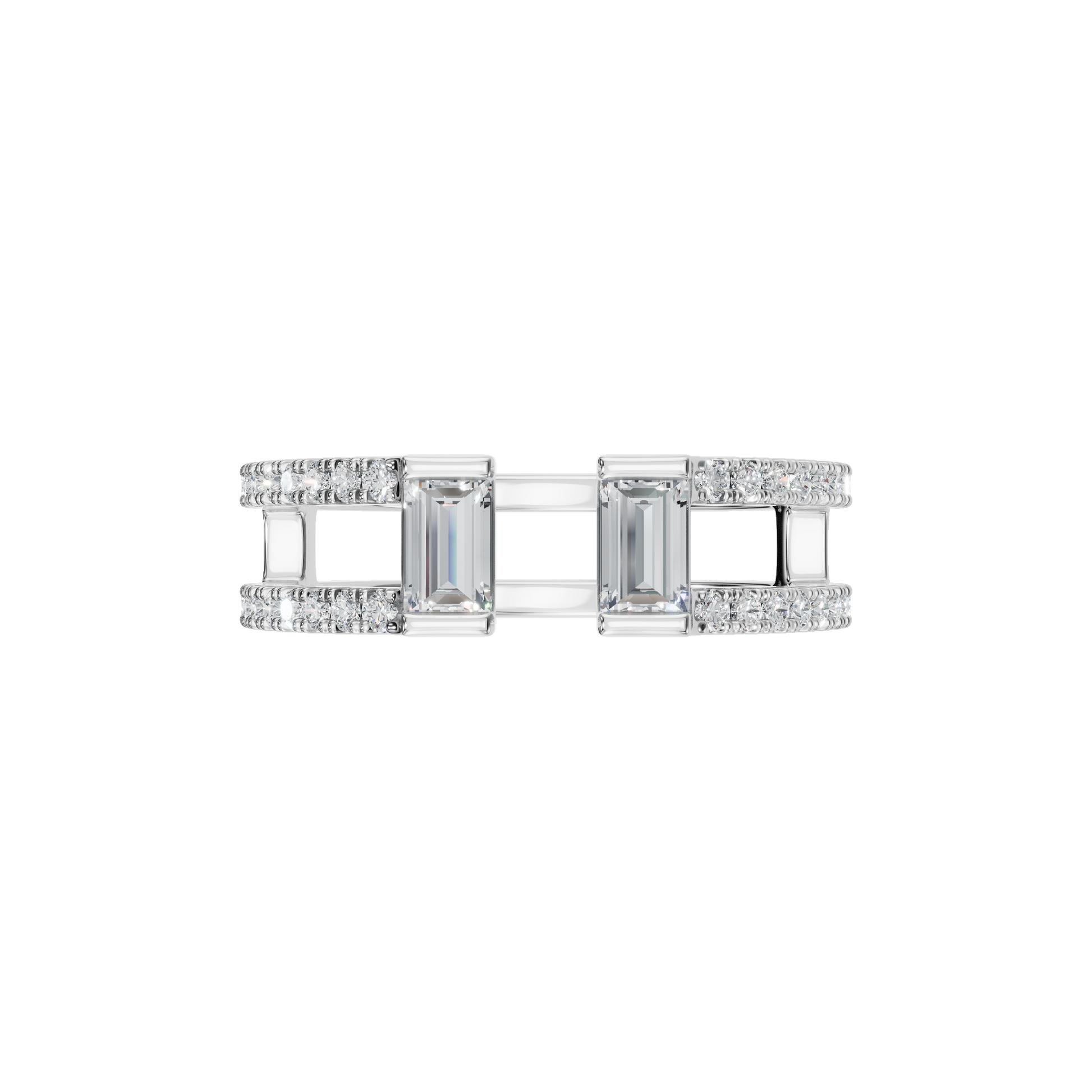 BAGUETTE PAVE STACKABLE WEDDING RING - M&D Signature Jewels