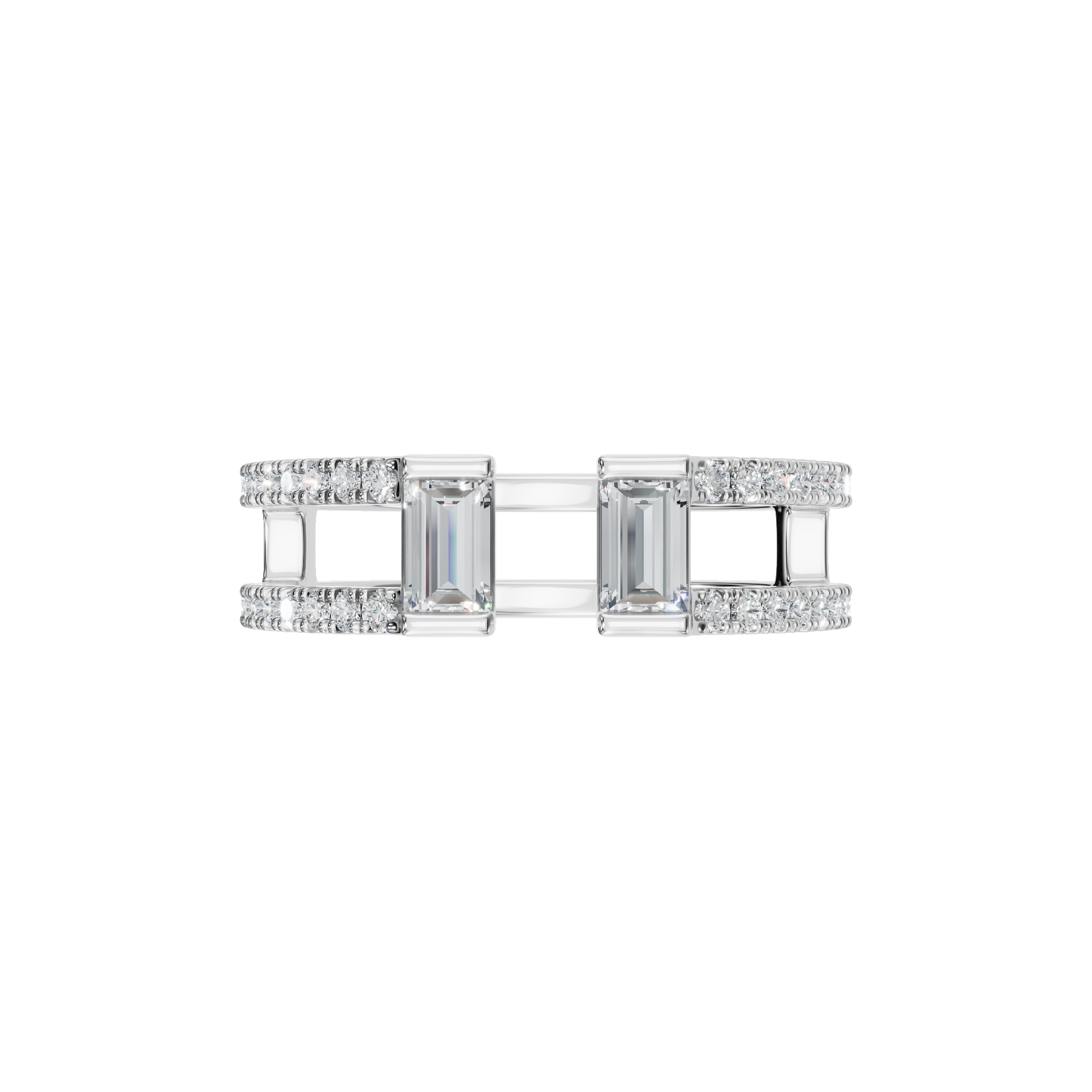 BAGUETTE PAVE STACKABLE WEDDING RING