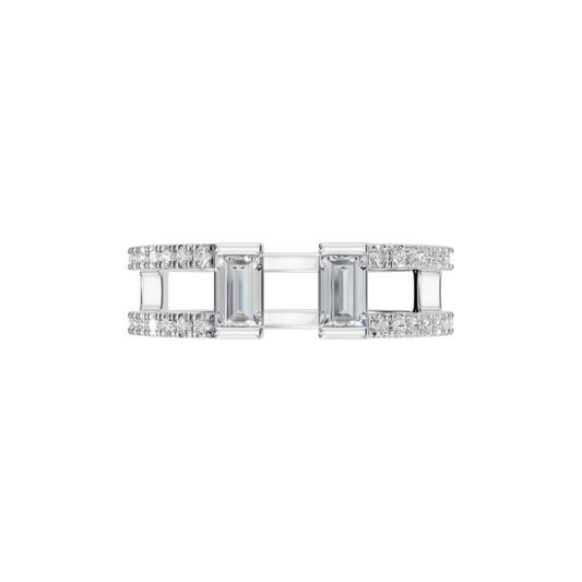BAGUETTE PAVE STACKABLE WEDDING RING