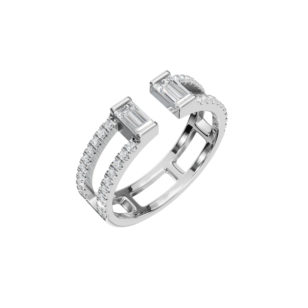 BAGUETTE PAVE STACKABLE WEDDING RING