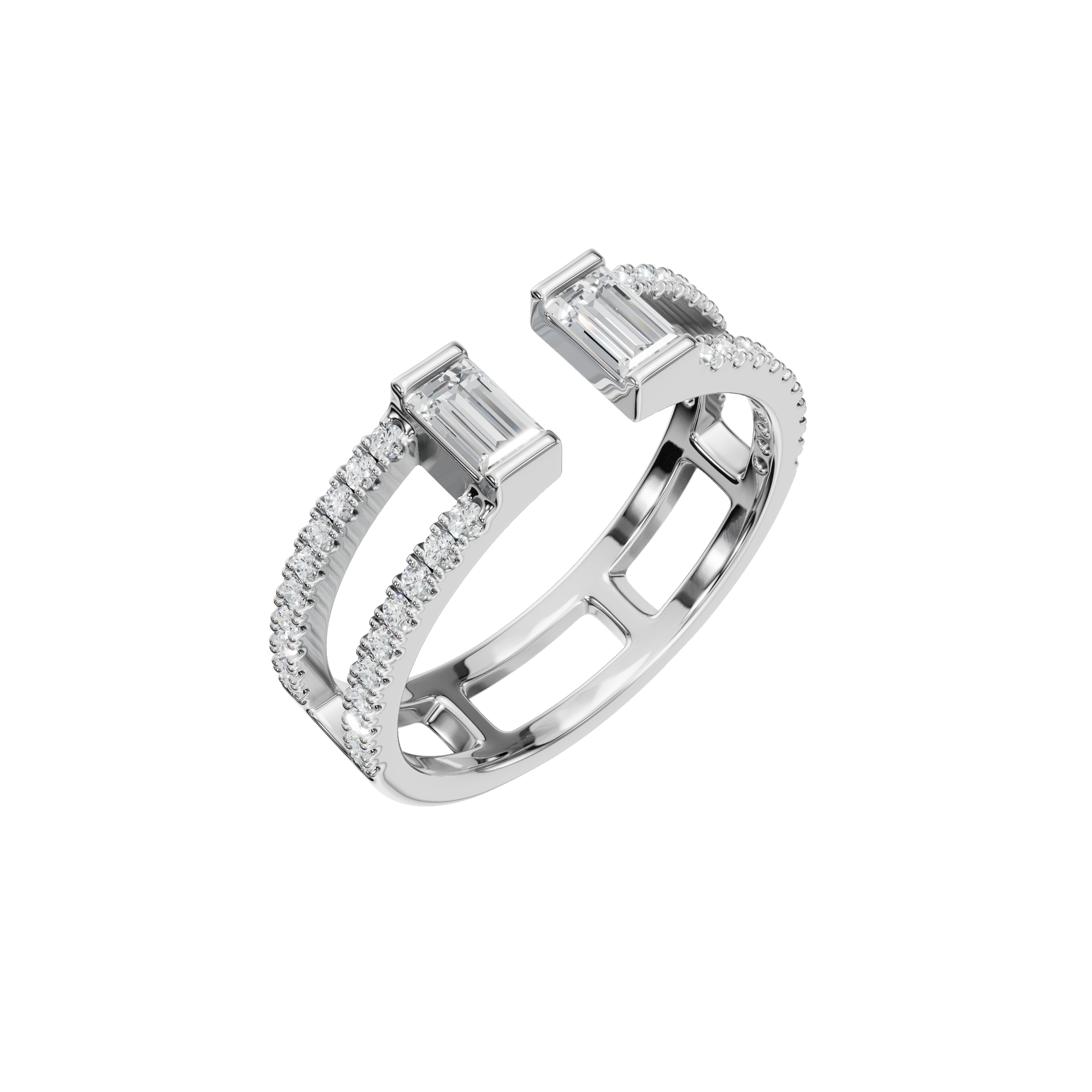 BAGUETTE PAVE STACKABLE WEDDING RING