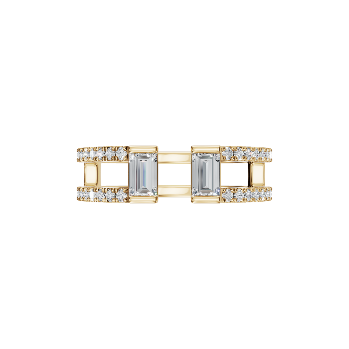 BAGUETTE PAVE STACKABLE WEDDING RING - M&D Signature Jewels