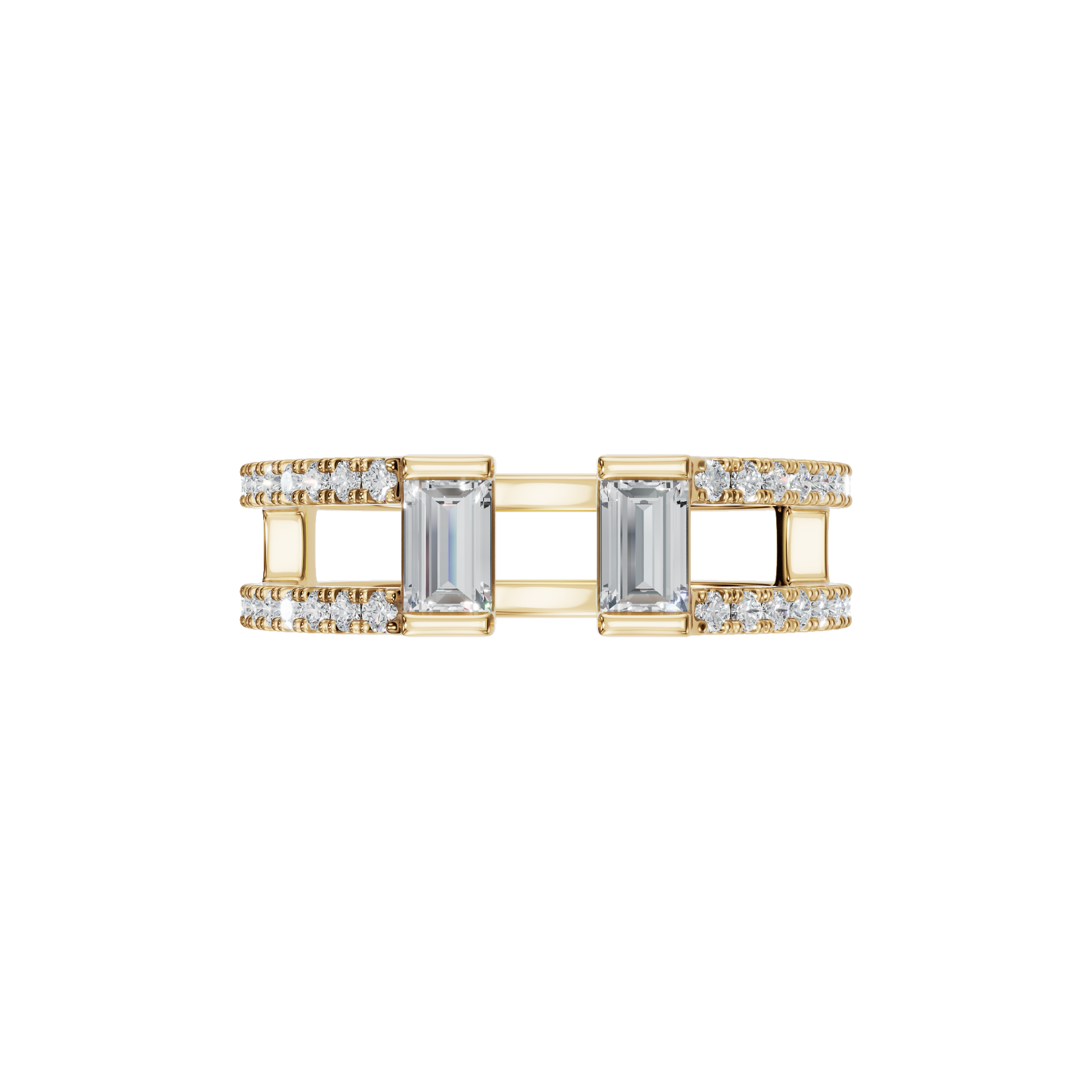 BAGUETTE PAVE STACKABLE WEDDING RING - M&D Signature Jewels