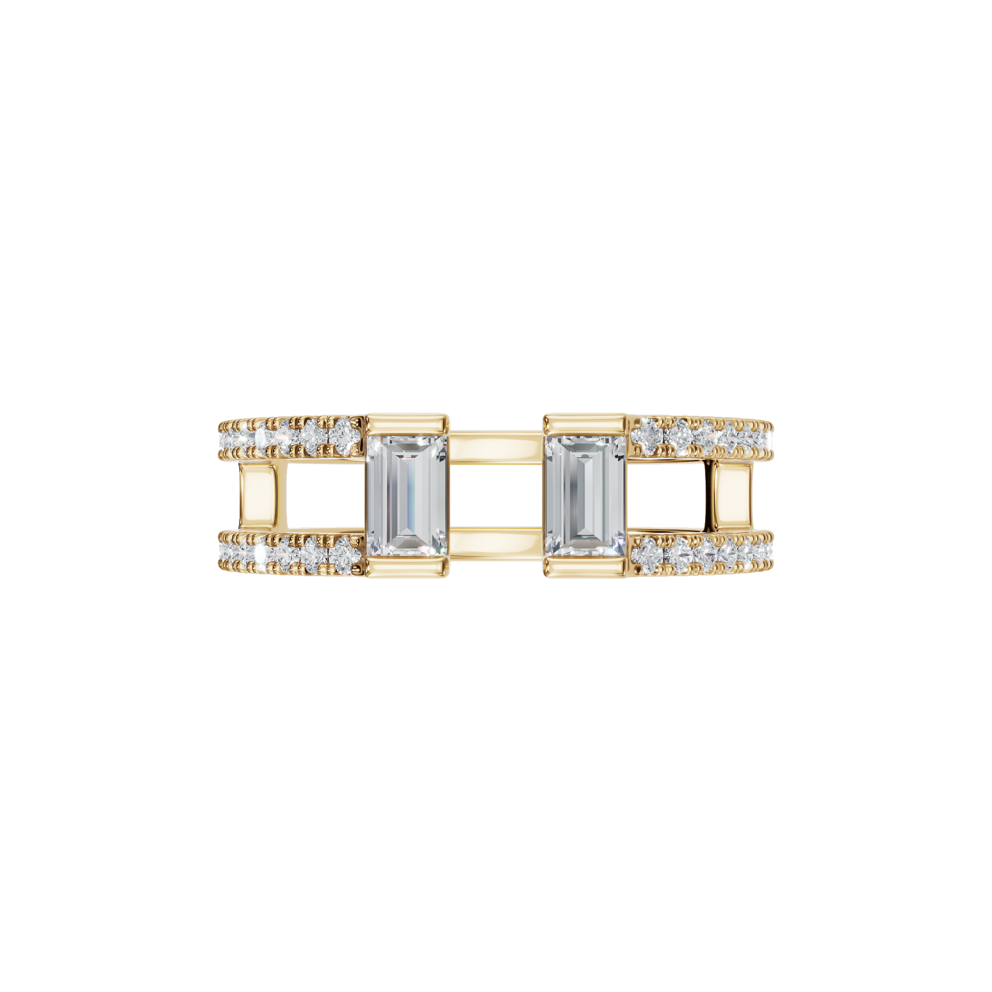 BAGUETTE PAVE STACKABLE WEDDING RING