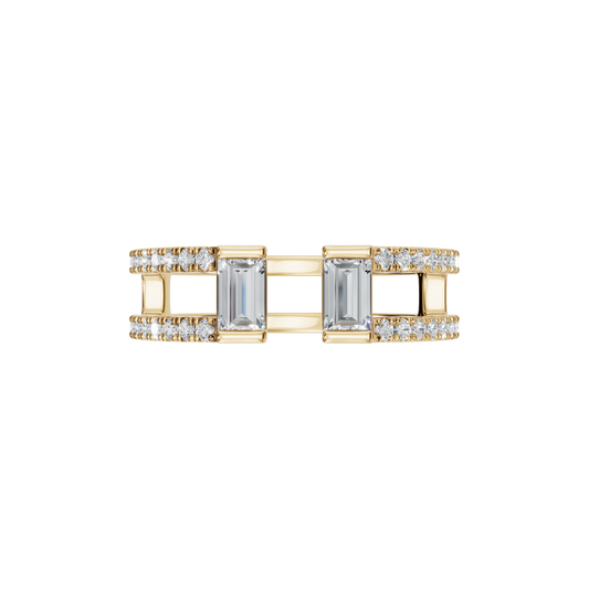 BAGUETTE PAVE STACKABLE WEDDING RING - M&D Signature Jewels