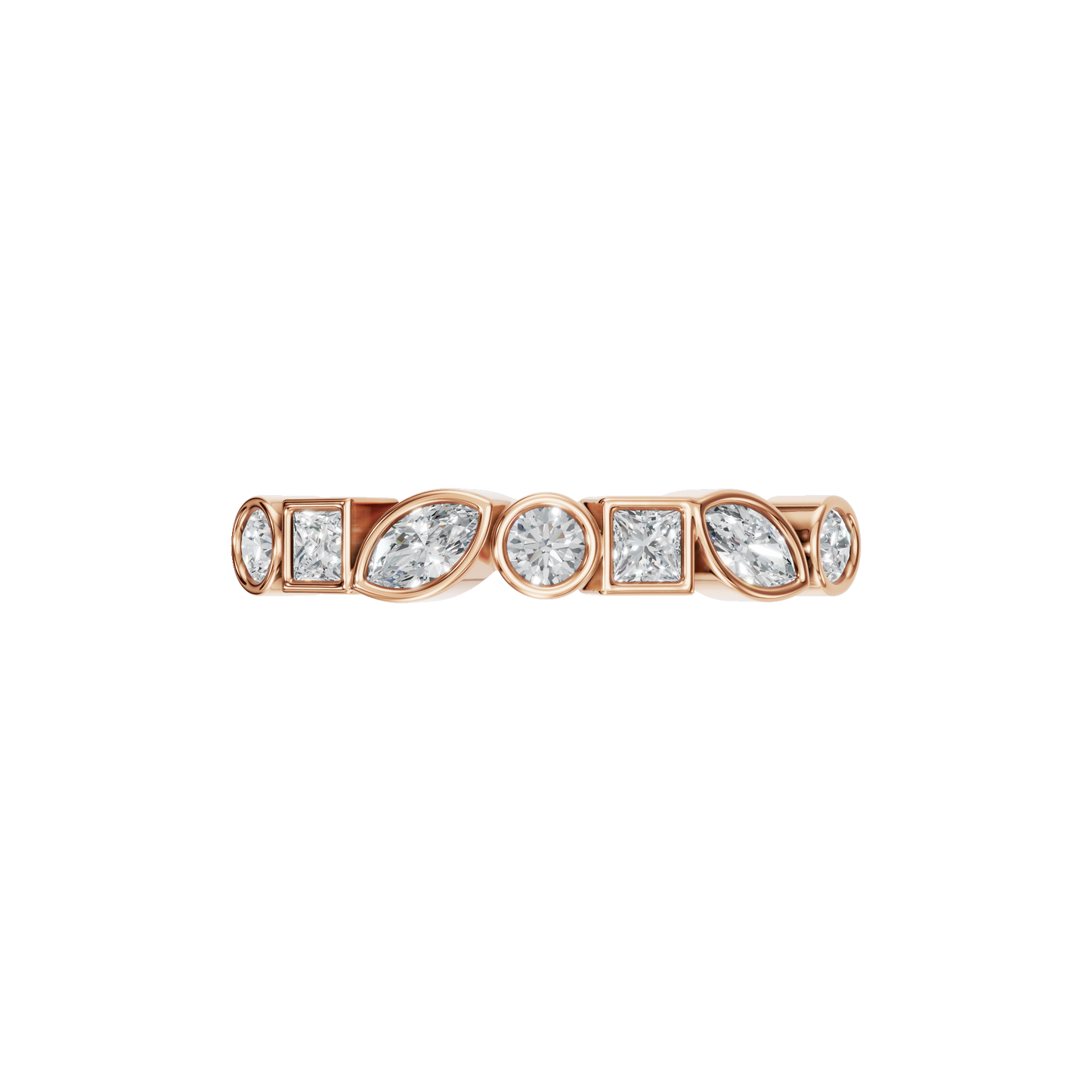MULTISHAPE HALF ETERNITY WEDDING BAND - M&D Signature Jewels