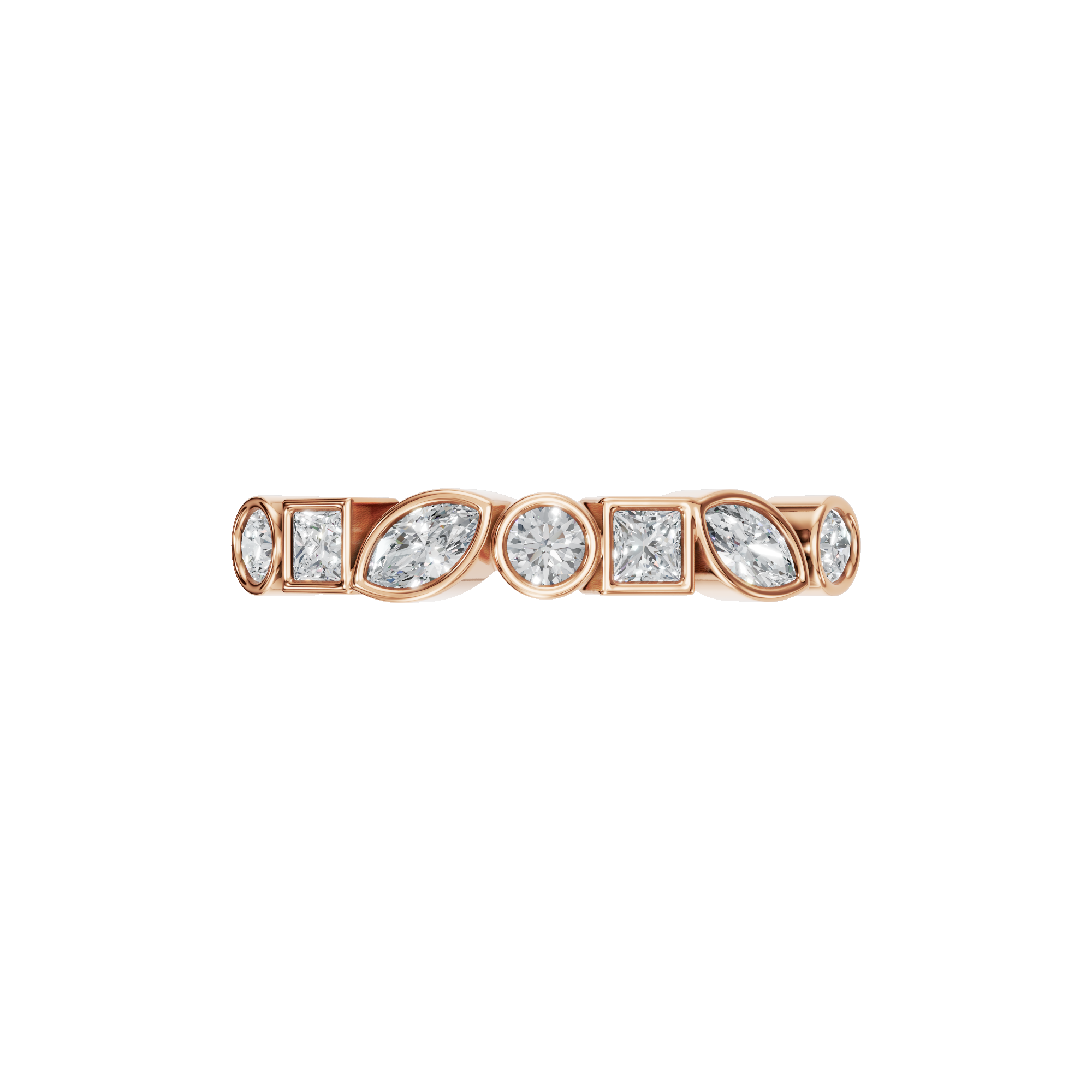 MULTISHAPE HALF ETERNITY WEDDING BAND