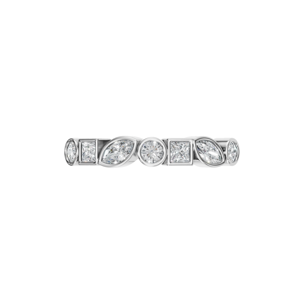 MULTISHAPE HALF ETERNITY WEDDING BAND