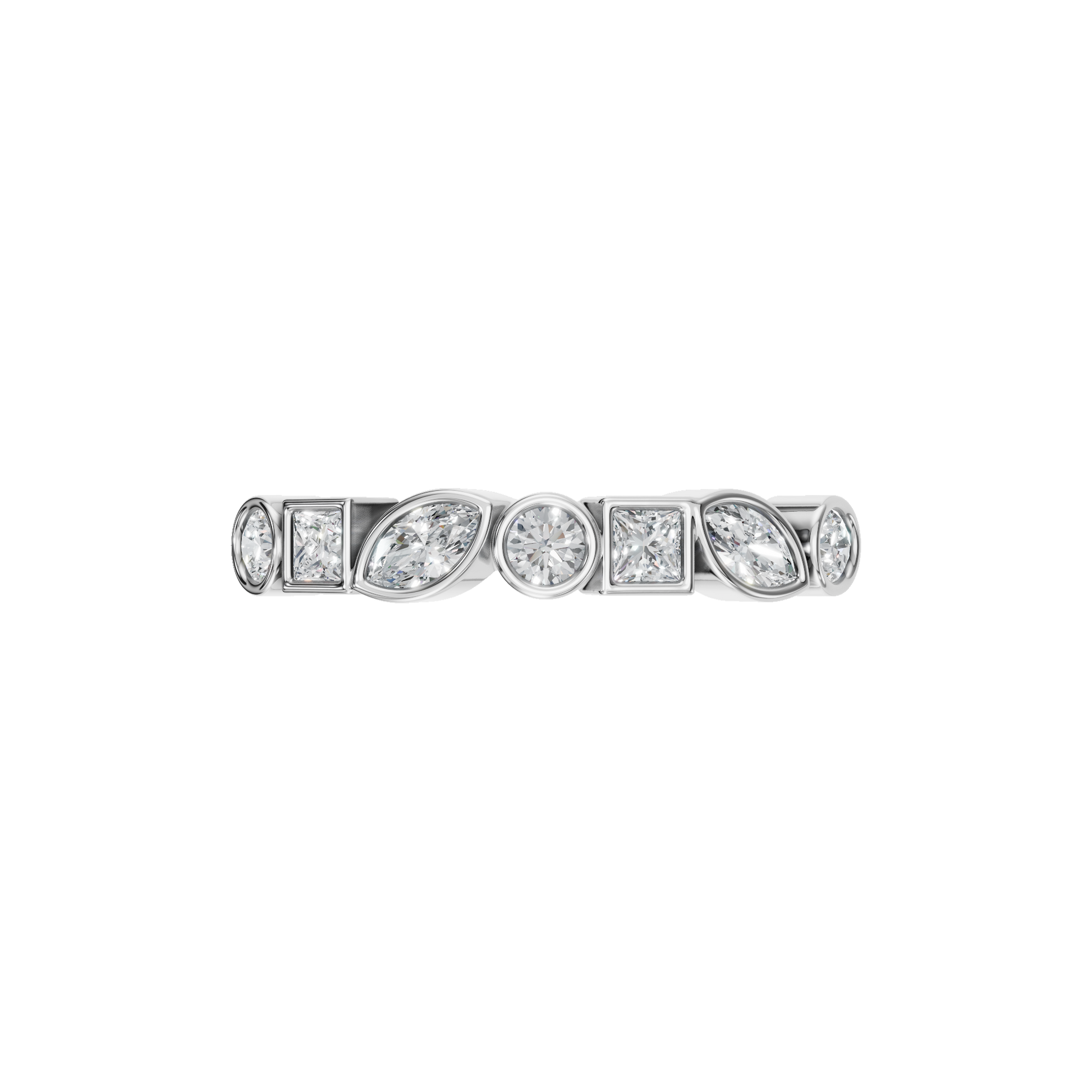 MULTISHAPE HALF ETERNITY WEDDING BAND - M&D Signature Jewels
