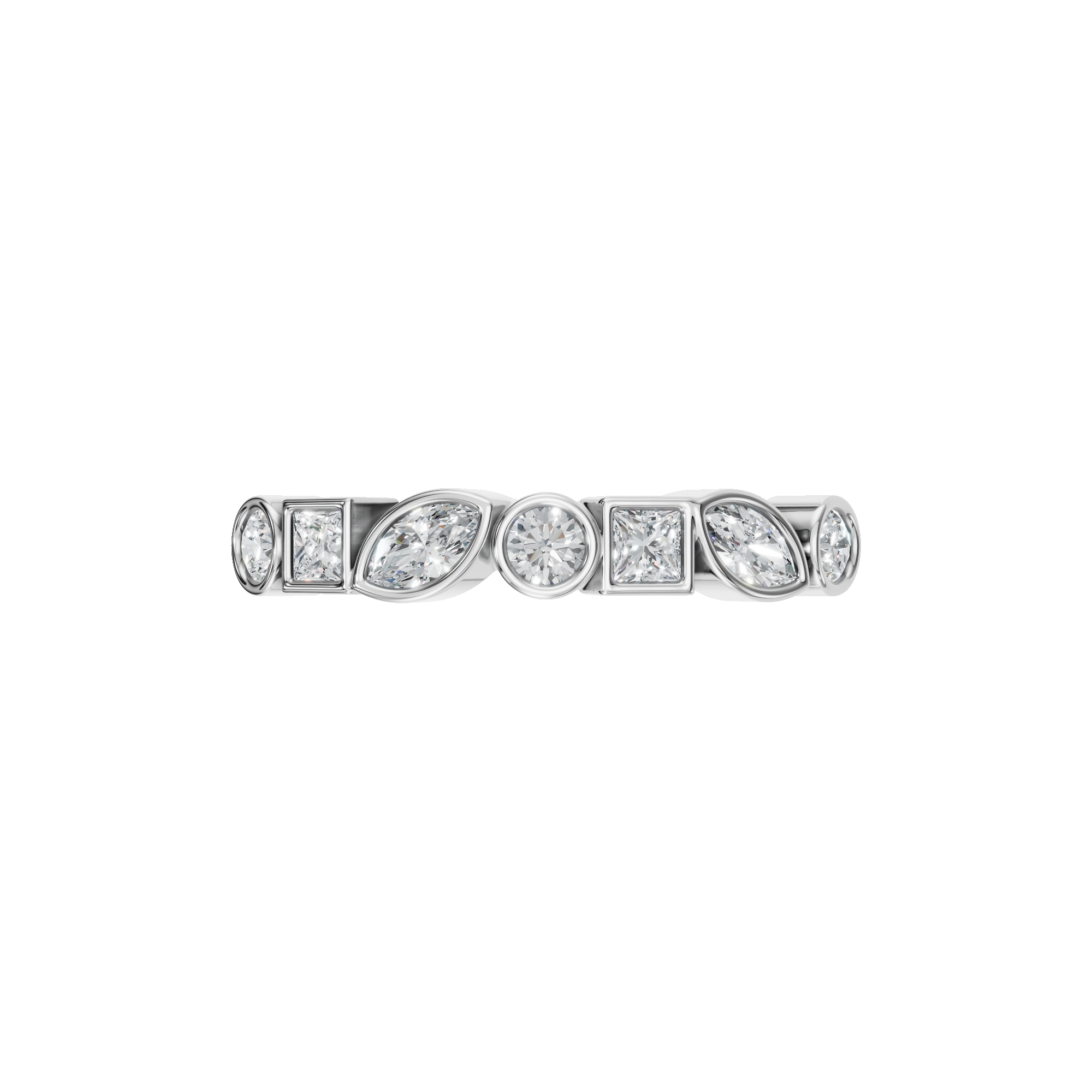 MULTI-SHAPE BEZEL HALF ETERNITY