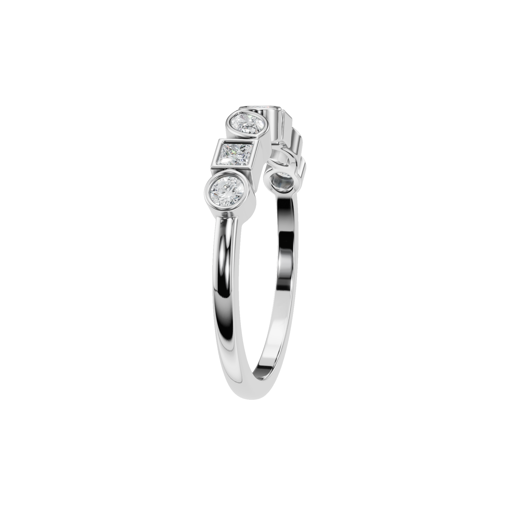MULTI-SHAPE BEZEL HALF ETERNITY