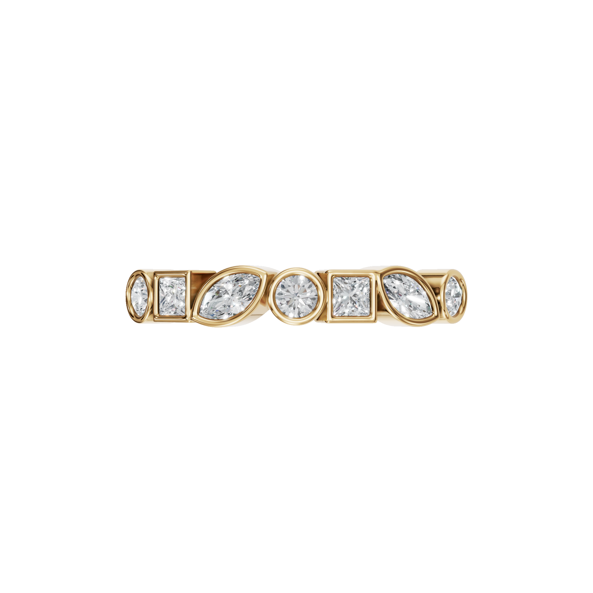 MULTI-SHAPE BEZEL HALF ETERNITY