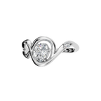 OVAL CROSS PAVE SOLITAIRE RING