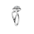 OVAL CROSS PAVE SOLITAIRE RING