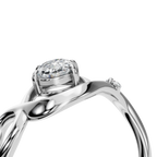 OVAL CROSS PAVE SOLITAIRE RING