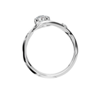 OVAL CROSS PAVE SOLITAIRE RING