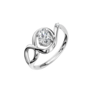 OVAL CROSS PAVE SOLITAIRE RING