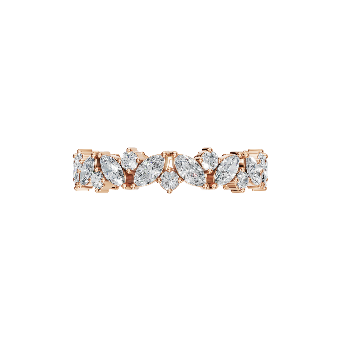 MARQUISE ROUND ETERNITY WEDDING BAND - M&D Signature Jewels